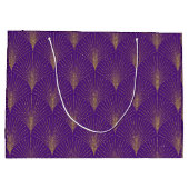 Goud op Paarse deco-patroonplaat met groot cadeau Groot Cadeauzakje (Achterkant)