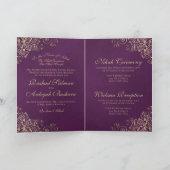  Goud op Plum Paarse Elegante Islamitische Bruilof (Binnen)