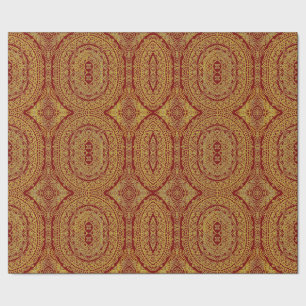 Goud op rode mandala Print Elegant inpakpapier