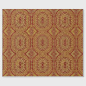 Goud op rode mandala Print Elegant inpakpapier (Vlak)