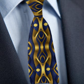 Goud op Saphire Modern Pattern Stropdas