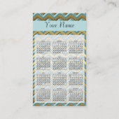 Goud op Turquoise ZigZag Pattern Visitekaartje (Achterkant)