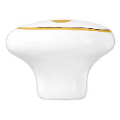 Goud op White Fleur de Lis Keramische Knop (Zijkant)