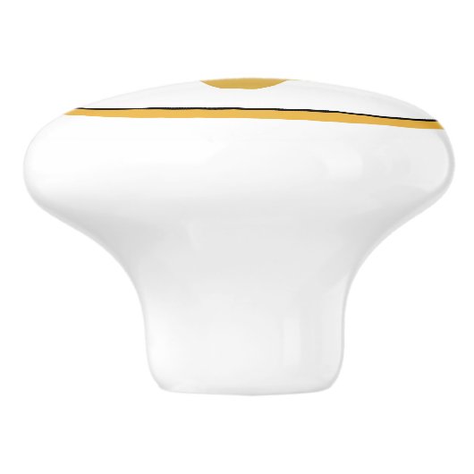 Goud op White Fleur de Lis Keramische Knop (Zijkant)