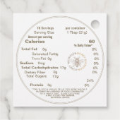 Goud op White Honey Voeding Feiten Queen Bee Label (Achterkant)