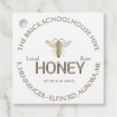 Goud op White Honey Voeding Feiten Queen Bee Label (Voorkant)