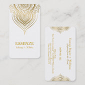 Goud op wit Paisley Kant Visitekaartje (Voorkant / Achterkant)