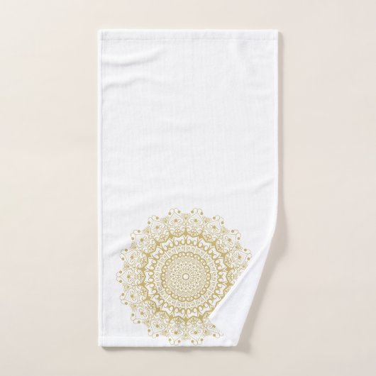 Goud op wit  patroon bad handdoek (Handdoek)