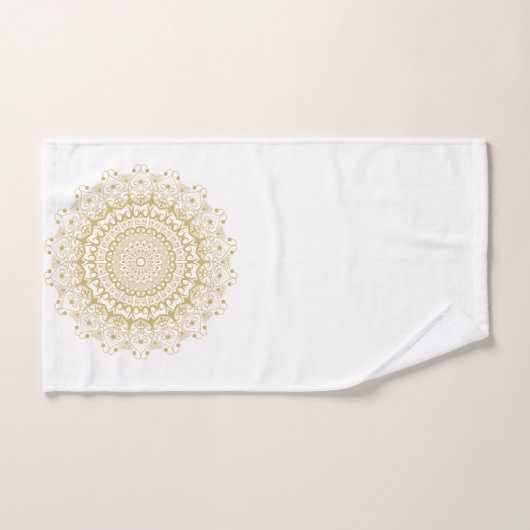 Goud op wit patroon bad handdoek (Handdoek)
