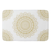 Goud op wit  patroon badmat (Voorkant)