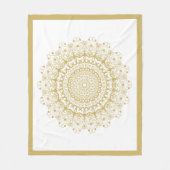 Goud op wit  patroon fleece deken (Voorkant)