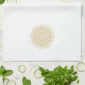 Goud op wit patroon theedoek (Gevouwen)