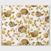 Goud op witte moderne  grote platte nijlvlakte cadeaupapier (Vlak)