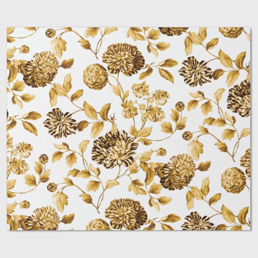 Goud op witte moderne  grote platte nijlvlakte cadeaupapier (Vlak)