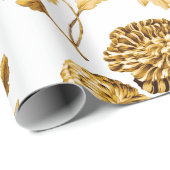 Goud op witte moderne  grote platte nijlvlakte cadeaupapier (Rol Hoek)