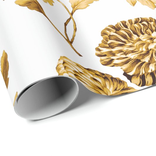 Goud op witte moderne grote platte nijlvlakte cadeaupapier (Rol Hoek)