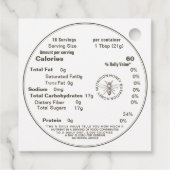 Goud op witte of Kraft Honey and Nutrition Facts Bedankjes Labels (Achterkant)