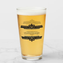 Goud op zwart art deco label