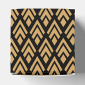 Goud op zwart deco-geometrisch patroon bedankdoosjes (Bovenkant)