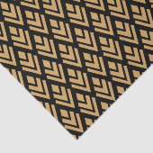Goud op zwart deco-geometrisch patroon tissuepapier (Detail)
