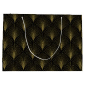 Goud op zwart Deco-patroon voor kunst Groot Cadeauzakje (Achterkant)