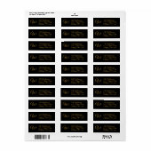 Goud op zwart monogram retouradres labels (Full Sheet)
