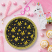 Goud op zwart wettelijk wapen papieren bordje (Feest)