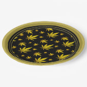 Goud op zwart wettelijk wapen papieren bordje (Gekanteld)