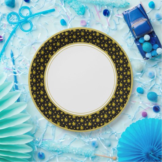 Goud op zwart wettelijk wapen papieren bordje (Feest)