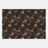 Goud op Zwarte Abstracte Inpakpapier Vel (Voorkant 2)