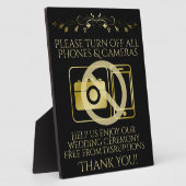 Goud op zwarte bruiloft zonder telefoon of camera' fotoplaat (Zijkant)