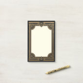 Goud op Zwarte Klassieke Art Deco Post-it® Notes (Op bureau)