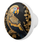 Goud op zwarte papegaai keramische knop (Rechts)