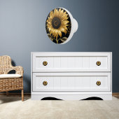 Goud op zwarte reuzenzonnebloem keramische knop