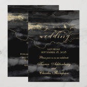 Goud op zwarte Waterverf Kaart (Voorkant / Achterkant)