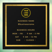 Goud || Openingstijd Met Logo Openingstijden Wind Raamsticker (Vel 3)