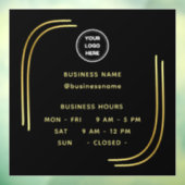 Goud || Openingstijd met logo openingsuren Raamsticker (Vel 3)