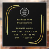 Goud || Openingstijd met logo openingsuren Raamsticker (Vel 2)