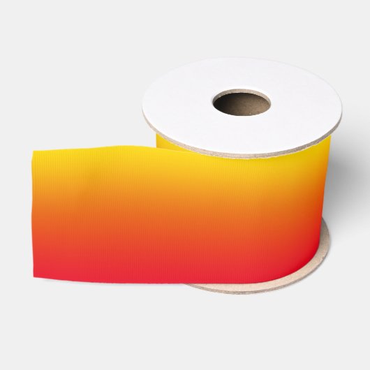 Goud Oranje en Helder Rode Gradiënt Grosgrain Lint (Spoel)