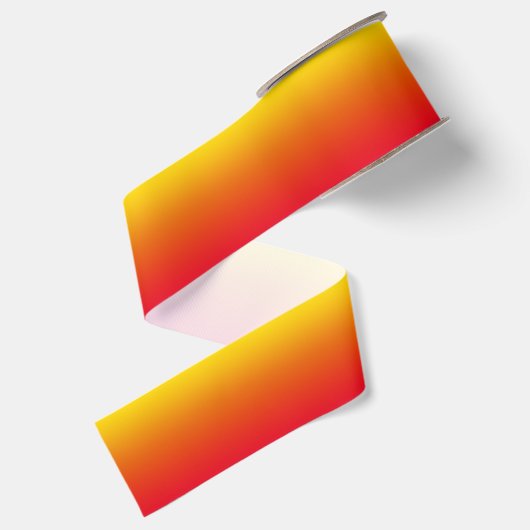 Goud Oranje en Helder Rode Gradiënt Grosgrain Lint (Achterkant)