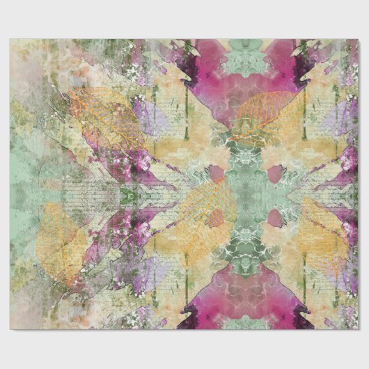 Goud Oranje leder van Herfst op  ontkoppeling Cadeaupapier (Vlak)