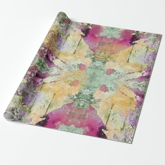 Goud Oranje leder van Herfst op  ontkoppeling Cadeaupapier (Uitgerold)