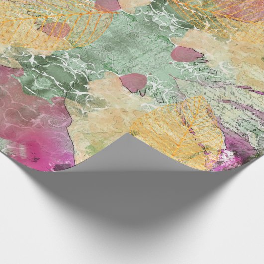 Goud Oranje leder van Herfst op  ontkoppeling Cadeaupapier (Hoek)