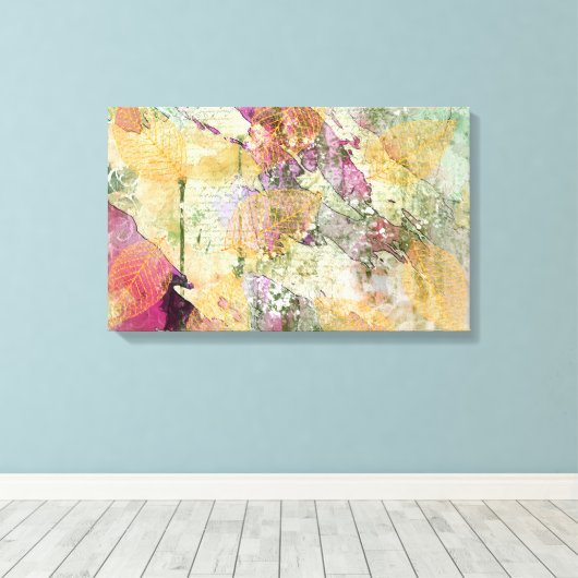 Goud Oranje leder van Herfst op  ontkoppeling Canvas Afdruk (Insitu (Houten vloer))