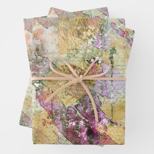 Goud Oranje leder van Herfst op ontkoppeling Inpakpapier Vel (In situ)