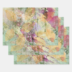 Goud Oranje leder van Herfst op  ontkoppeling Inpakpapier Vel