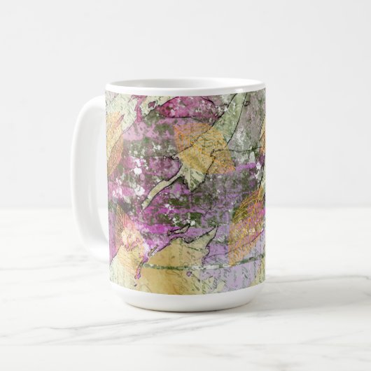 Goud Oranje leder van Herfst op  ontkoppeling Koffiemok (Voorkant links)