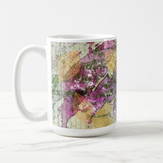 Goud Oranje leder van Herfst op  ontkoppeling Koffiemok (Links)