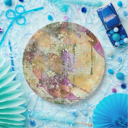 Goud Oranje leder van Herfst op  ontkoppeling Papieren Bordje (Feest)