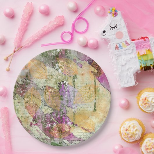 Goud Oranje leder van Herfst op  ontkoppeling Papieren Bordje (Feest)